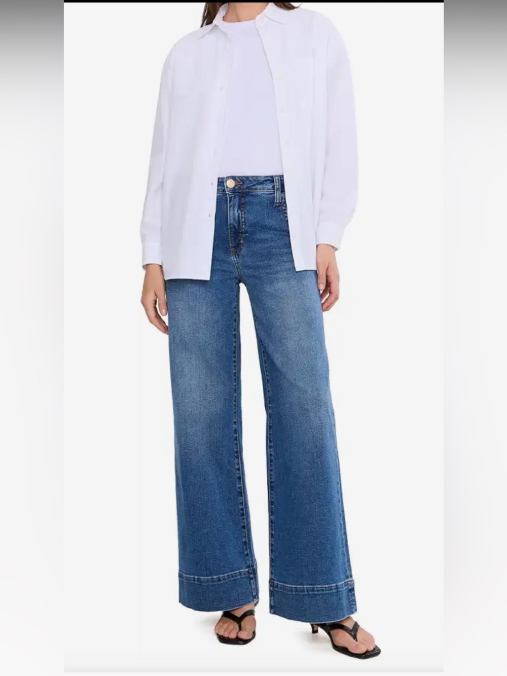 NWT Kut From The Kloth Meg Wide Leg High Rise Medium Wash Long Inseam Jean 16